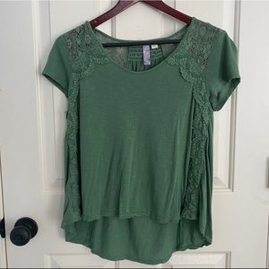 green short sleeve top from francesca's